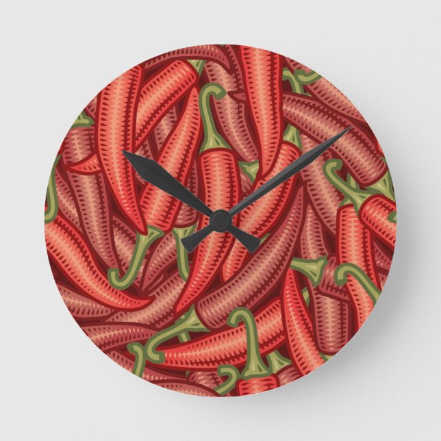 Chilli Peppers Round Clock (Front)
