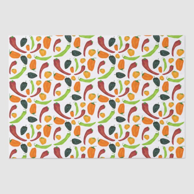 Chilli Peppers Southwestern Spicy Pepper Chilli Co Tissue Paper (Front)