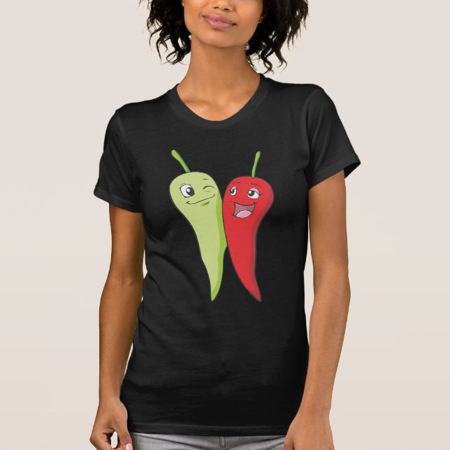 Chilli Peppers T Shirt | Red Green Chilli Peppers (Front)
