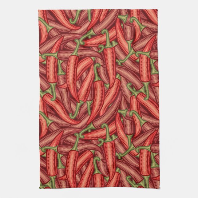 Chilli Peppers Tea Towel (Vertical)