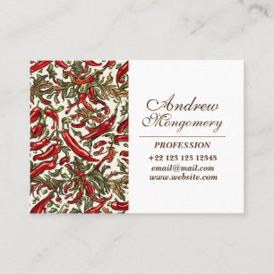 Chilli Peppers Vintage Elegance Business Card