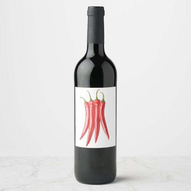 Chilli peppers wine label (Front)