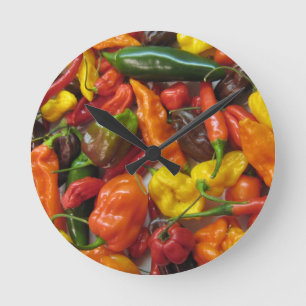 Chilli Pile Round Clock