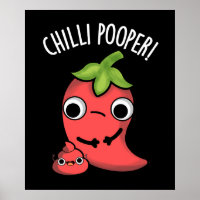 Chilli Poooper Funny Pepper Pun Dark BG