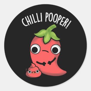 Chilli Pooper Funny Pepper Pun Classic Round Sticker
