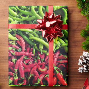 Chilli Red and Green Southwest Flavour Wrapping Paper