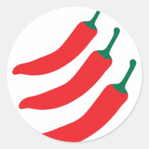Chilli Red Hot Three Peppers Classic Round Sticker