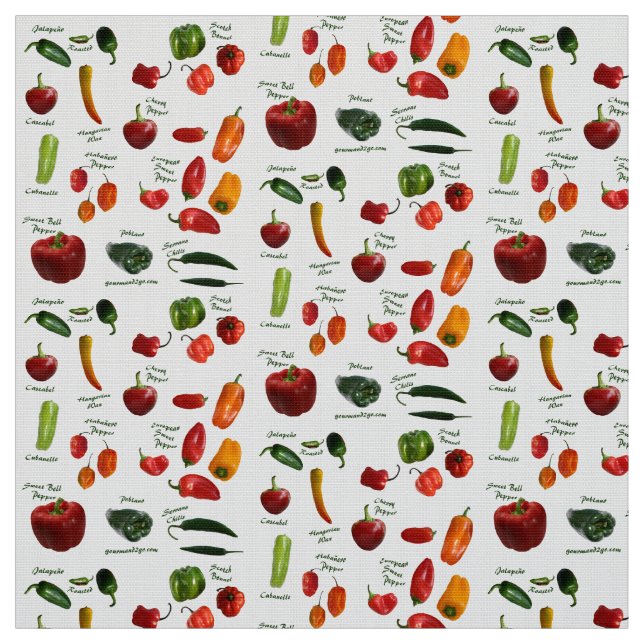 Chilli Varieties Fabric (Swatch)