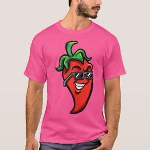 Chilli Wearing Sunglasses Spicy Chilli Hot Red Pep T-Shirt