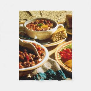 Chilli with Cornbread Fleece Blanket