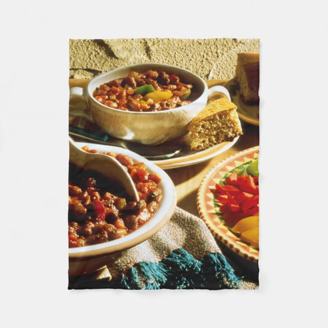 Chilli with Cornbread Fleece Blanket (Front)