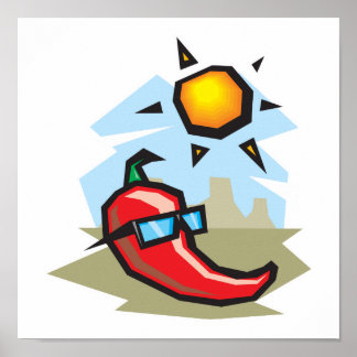 chillin chili pepper poster