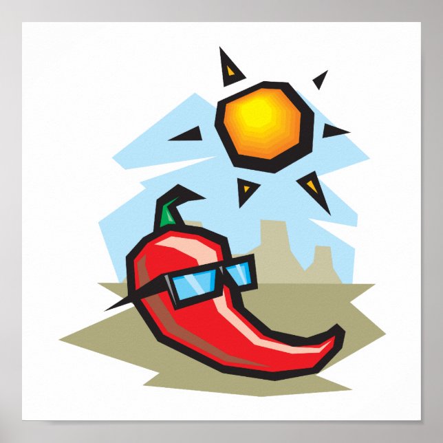 chillin chili pepper poster (Front)