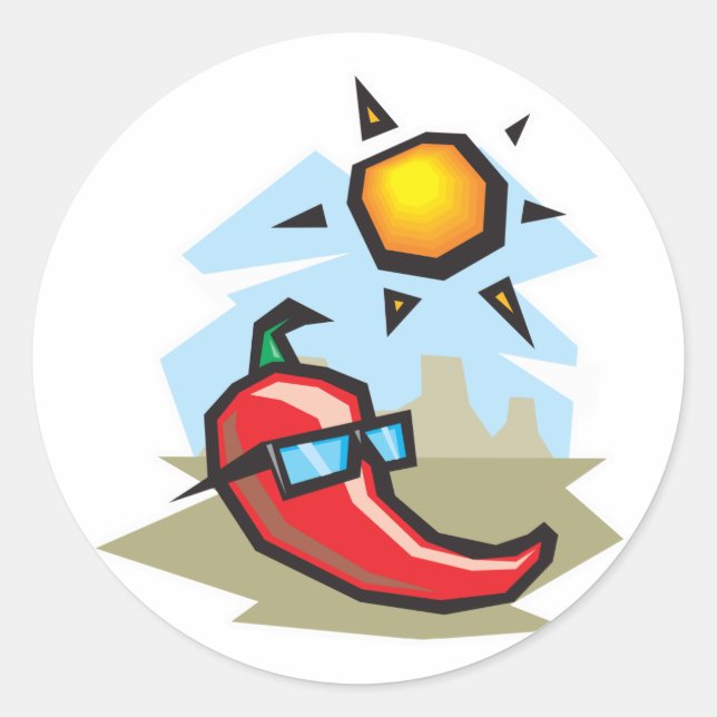 chillin chilli pepper classic round sticker (Front)