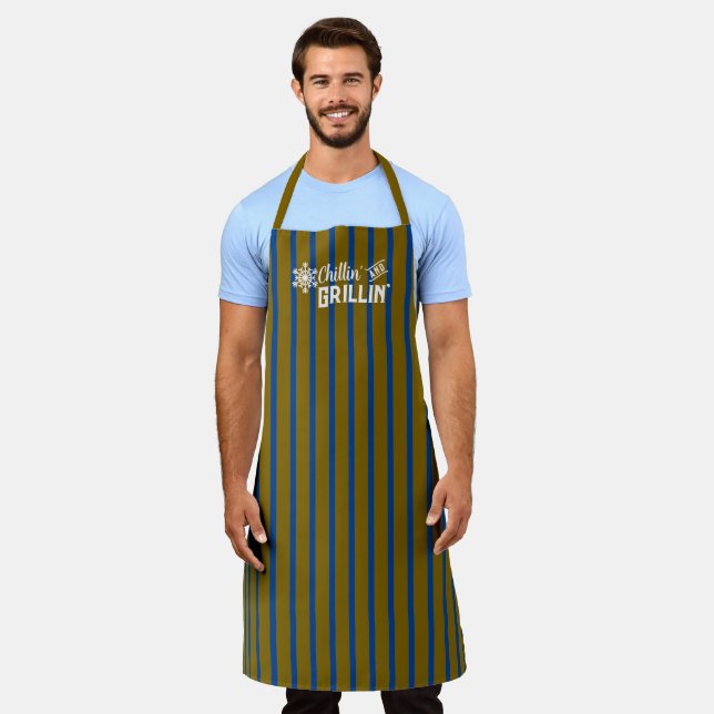 Chillin' Grillin' Snowflake Apron (Worn)