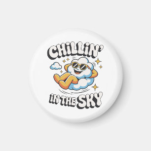 Chillin' in the Sky Cloud Design Fun Refrigerator  Magnet