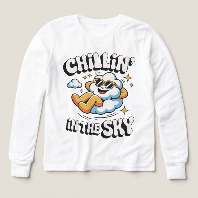 Chillin' in the Sky Retro Cloud Design for Summer (Design Front)