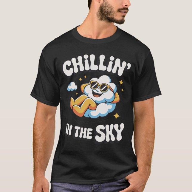 Chillin' in the Sky Retro Cloud Design for Summer T-Shirt (Front)