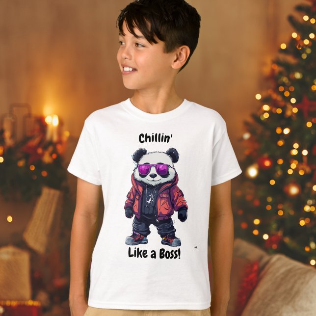 Chillin' Like a Boss Panda | Cool Panda Kids T-Shirt (Creator Uploaded)