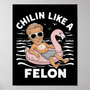 Chillin Like A Felon Funny Trump For President Sum Poster