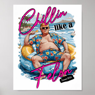 Chillin Like A Felon Funny Trump For President Sum Poster