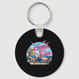 Chillin Like A Felon Funny Trump Summer Beach Usa  Key Ring