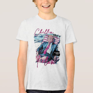 Chillin Like A Felon Funny Trump Summer President  Tri-Blend Shirt