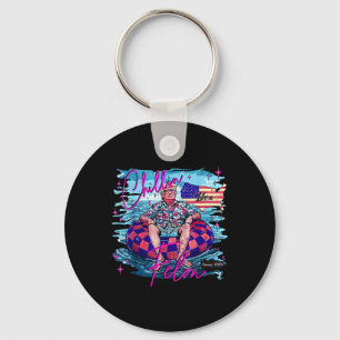Chillin Like A Felon Retro Pink Summer Funny Trump Key Ring