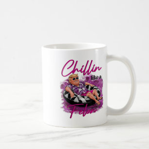 Chillin Like A Felon Retro Summer Pink Funny Trump Coffee Mug