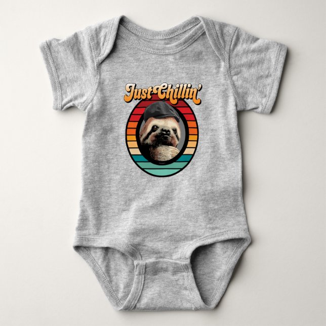 Chillin’ Sloth Baby Bodysuit (Front)