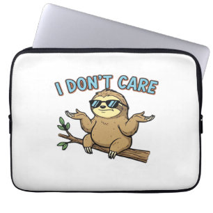 Chillin' Sloth I Don't Care Design Essential T-Shi Laptop Sleeve