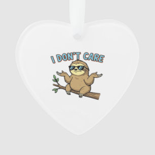 Chillin' Sloth I Don't Care Design Essential T-Shi Ornament