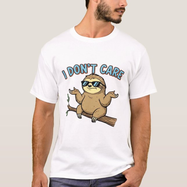 Chillin' Sloth I Don't Care Design Essential T-Shi T-Shirt (Front)