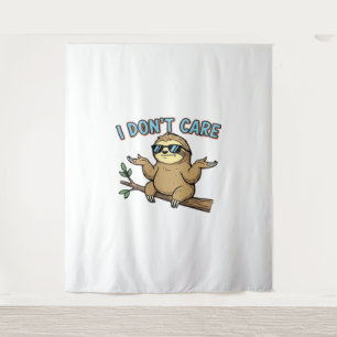 Chillin' Sloth I Don't Care Design Essential T-Shi Tapestry