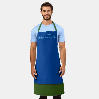 "Chillin' While Grillin'" Personalised Adult Apron