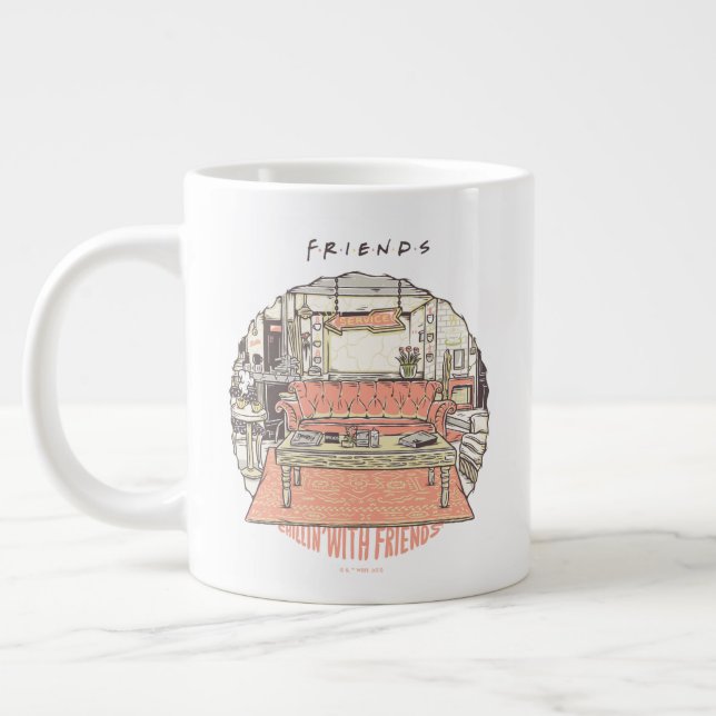 Chillin' with FRIENDS™ Cartoon Large Coffee Mug (Left)