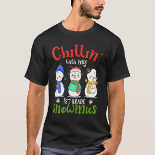 Chillin' With My 1st Grade Gnomies Teacher Christm T-Shirt