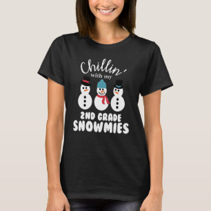 Chillin' With My 2nd Grade Snowmies Christmas Funn T-Shirt