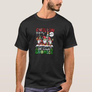 Chillin With My 4th Grade Gnomies Xmas Three Gnome T-Shirt