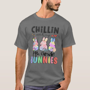 Chillin With My 7Th Grade Bunnies Rabbit Easter Da T-Shirt