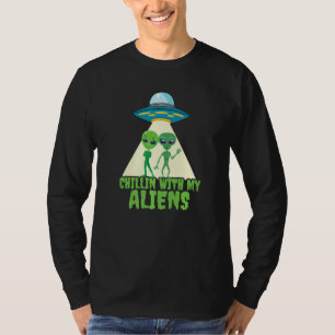 Chillin With My Aliens Halloween Extraterrestrial T-Shirt