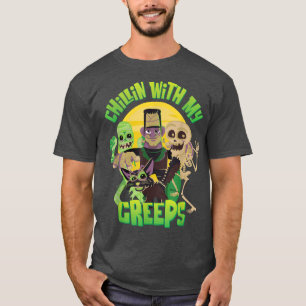 Chillin With My Creeps Halloween Graphic for kids T-Shirt