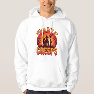 Chillin With My Creeps Halloween T-Shirt Design_1 Hoodie