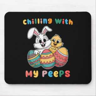 Chillin With My Easter Squad Egg Crew Bunny Funny Mouse Pad