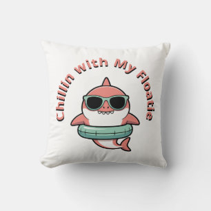 Chillin’ with My Floatie Shark Baby Kids Cushion