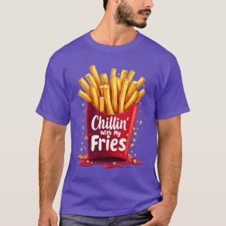 Chillin with My Fries Fun Food boy T-Shirt