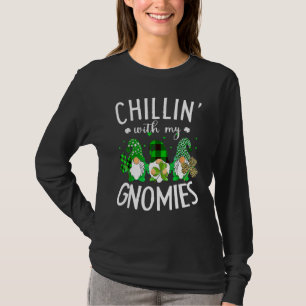 Chillin With My Gnomies Buffalo Plaid Saint Patric T-Shirt