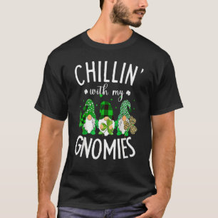 Chillin With My Gnomies Buffalo Plaid Saint Patric T-Shirt