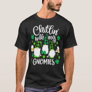 Chillin' With My Gnomies Buffalo Plaid St Patrick T-Shirt