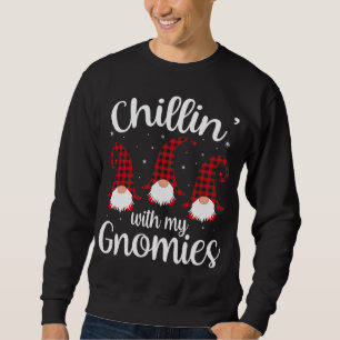 Chillin' With My Gnomies Buffalo Red Plaid Christm Sweatshirt